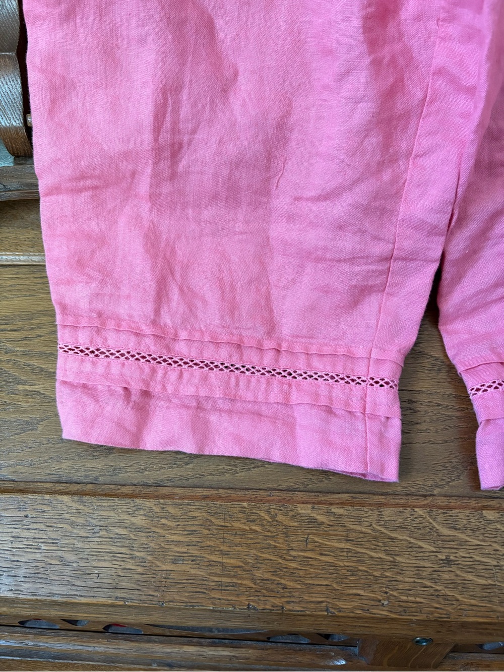 Pink 100% Linen Drawstring Pants - Picture 2 of 7